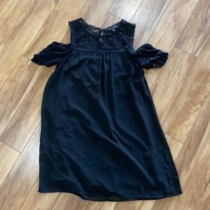 Black dress flowy mid length